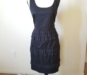 Elie Tahari Women's Sleeveless Black Ruffled Dress